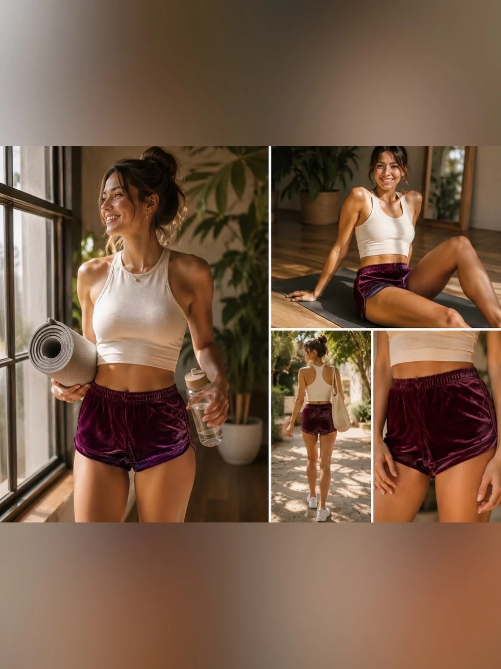 John‎ Galt Burgundy Velvet Dolphin Shorts One Size Y2K Lounge Athletic